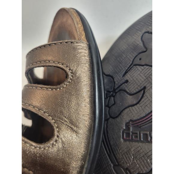 Dansko Janie Brownish Bronze Leather Slip On Slide Sandals Women's Size 40 - Picture 9 of 11
